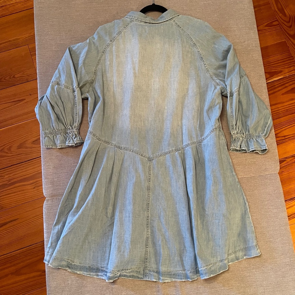 Free People * We The Free Hannah Denim Mini Dress with Pockets * Size XL * NWT! - Picture 7 of 16
